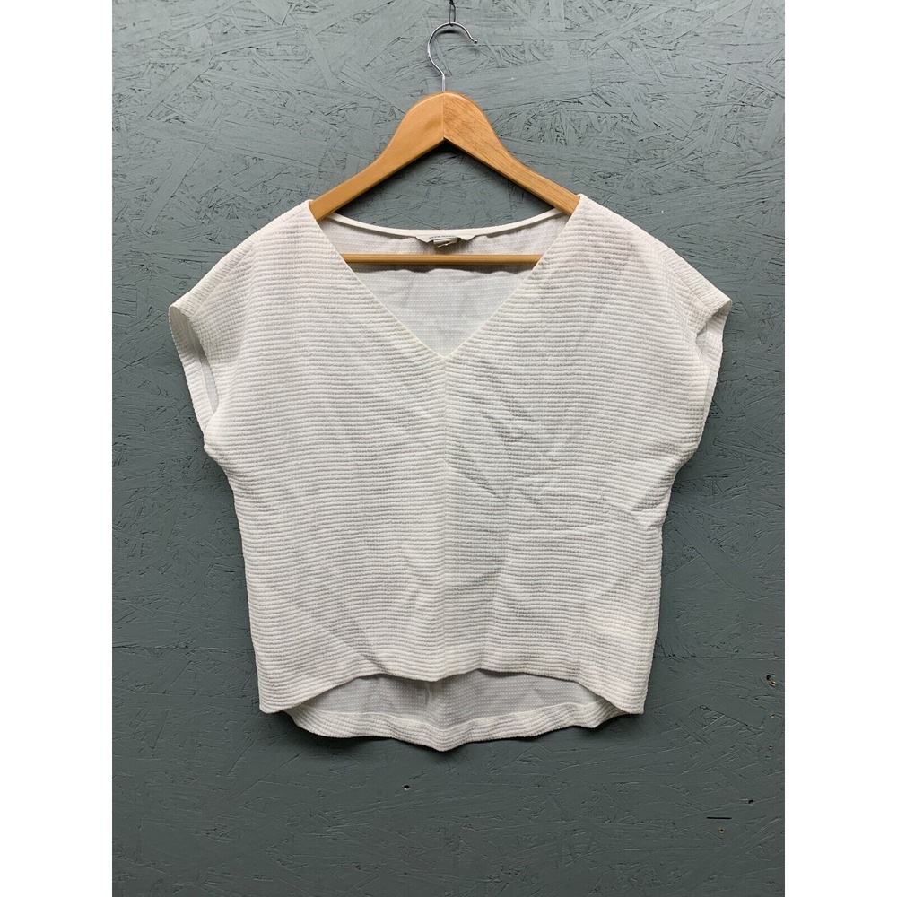 Club‎ Monaco Womens XS White V Neck Short Sleeve Shell Top Office Party Evening